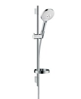 Hansgrohe Raindance Select S zuhanyszett 120 3jet, fehér-króm, 65 cm-es zuhanyrúddal és szappantartó