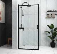 Niwell Emily Black 80x80 cm szögletes zuhanykabin nyílóajtóval, fekete kerettel