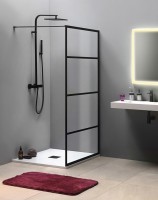 Sapho Gelco Cure Black 100x200 cm Walk-in zuhanyfal