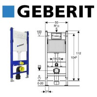 Duofix Basic Beépíthető WC tartály 112 cm Delta 12 cm falsík alatti öblítőtartállyal 111.153.00.1