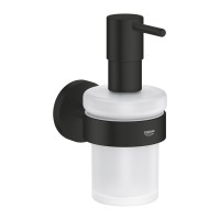 Grohe Essentials Black fali szappanadagoló + tartókonzol, matt fekete 1022572430