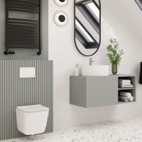 Invena Paros szögletes, perem nélküli fali WC + Soft close, lecsapódásmentes WC ülőkével 