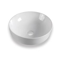 Coycama Sette fényes fehér, pultra tehető, kerek kerámia mosdó 41,5 cm
