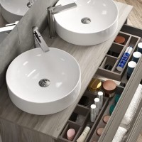 Coycama Rotterdam fényes fehér, pultra tehető, kerek kerámia mosdó 43 cm