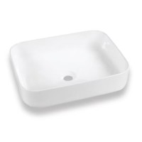 Coycama Cinque fényes fehér, pultra tehető, szögletes kerámia mosdó 51x40 cm