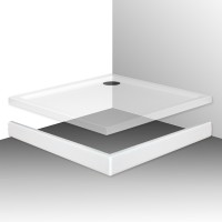 Roltechnik Flat Kvadro 80x80x8,5 cm szögletes, akril zuhanytálca + zuhanytálca előlap 8000118 + 8010