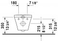 Duravit Durastyle perem nélküli fali WC, mélyöblítésű, látható rögzítéssel