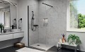 NIWELL Felicia Black 120x195 cm Walk-in zuhanyfal, fekete kerettel