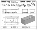 Kolpa San Elektra 170x80 cm egyenes akril kád, beépíthető változat