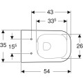 Geberit Selnova Square Rimfree, perem nélküli fali WC, zárt forma, szögletes