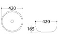 Sapho Dalma 42 cm pultra tehető mosdó, szürke márvány színben MM113