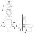 Sapho Bruckner Behrens 201.425.4 monoblokk WC alsó-hátsó kifolyású, tartállyal