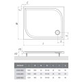 Roltechnik Rectan-M 80x100 cm szögletes, lapos, öntöttmárvány zuhanytálca