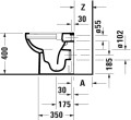 Duravit Durastyle No.1 Rimless - perem nélküli álló WC, hátsó kifolyású, mélyöblítésű