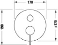 Duravit D-Neo falsík alatti 2 funkciós zuhanycsaptelep (látszó rész)