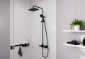 Hansgrohe Vernis Shape Showerpipe 230 1 jet zuhanyrendszer, termosztátos csapteleppel, matt fekete