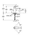 Grohe Eurosmart Cosmopolitan 2023 mosdócsaptelep M méret, fekete, leeresztő nélkül 23327KW0