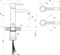 Ravak Espirit mosdócsaptelep, leeresztő nélkül, Graphite Brushed ES 012.20GB