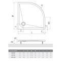 Roltechnik Marmo Neo 100x100 cm íves, öntöttmárvány zuhanytálca