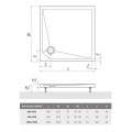 Roltechnik Marmo Neo Square 80x80 cm szögletes, öntöttmárvány zuhanytálca