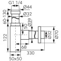 Ferro Quadro szögletes design búraszifon, arany S280G