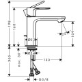 Hansgrohe Rebris E mosdócsaptelep 110 CoolStart, automata lefolyógarnitúrával, fekete