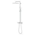 Grohe Tempesta System 250 Cube szögletes zuhanyrendszer, termosztátos csapteleppel 26689001