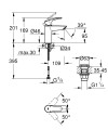 Grohe Eurosmart 2023 mosdócsaptelep S méret, click-clack leeresztővel 23922003