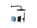 Ravak Flat falsík alatti komplett zuhanyrendszer, belső egységgel együtt, fekete FL 090.21BL.O2.