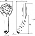 Ravak multifunkciós zuhanyfej, kézi, 5 funkciós, 108 mm, króm színben 952.00/X07P008