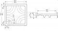 Roltechnik Cola-P 800, 80x80x17 cm négyszögletes, önhordó, akril zuhanytálca