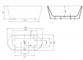 Wellis Calabria White 170x80x58 cm szabadon álló kád, akril