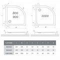 Roltechnik Flat Round 90x90x8,5 cm íves, akril zuhanytálca + zuhanytálca előlap 8000116 + 801008