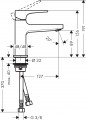 Hansgrohe Metropol mosdó csaptelep 100, Push-open lefolyóval 32500000