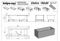 Kolpa San Elektra 180x80 cm kád + előlap szett kádvázzal együtt