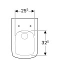 Geberit Selnova Square Rimless, perem nélküli fali WC, szögletes