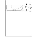 Geberit VariForm pultra ültethető mosdó, kerek, csaplyuk-peremmel, 45 cm