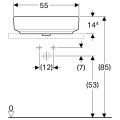 Geberit VariForm pultra ültethető mosdó, ovális 55 cm