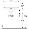 Geberit VariForm pultra ültethető mosdó, elipszis 55 cm