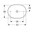 Geberit VariForm pultra ültethető mosdó, elipszis 55 cm