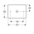 Geberit VariForm pultra ültethető mosdó, szögletes 55 cm