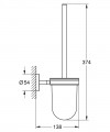 Grohe Bau Cosmopolitan üveg fali WC kefe szett 40463001