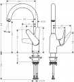 Hansgrohe Focus M421-H220 fényes króm mosogató csaptelep 71802000