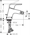 Hansgrohe Focus E2 bidé csaptelep, fém leeresztővel 31920000