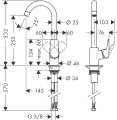 Hansgrohe Logis egykaros álló mosogató csaptelep íves kifolyóval 71835000