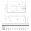 Roltechnik Kubic Neo Slim 150x70 cm szögletes akril kád, vékony peremmel