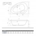 Roltechnik Harmonia 150x95 aszimmetrikus akril kád, jobbos vagy balos kivitelben