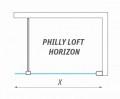 Roltechnik Philly Loft Horizon 1000 Walk-in zuhanyfal, fekete elox profillal