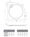 Roltechnik Tahiti-M 80x80x3 cm íves, lapos, öntött márvány zuhanytálca